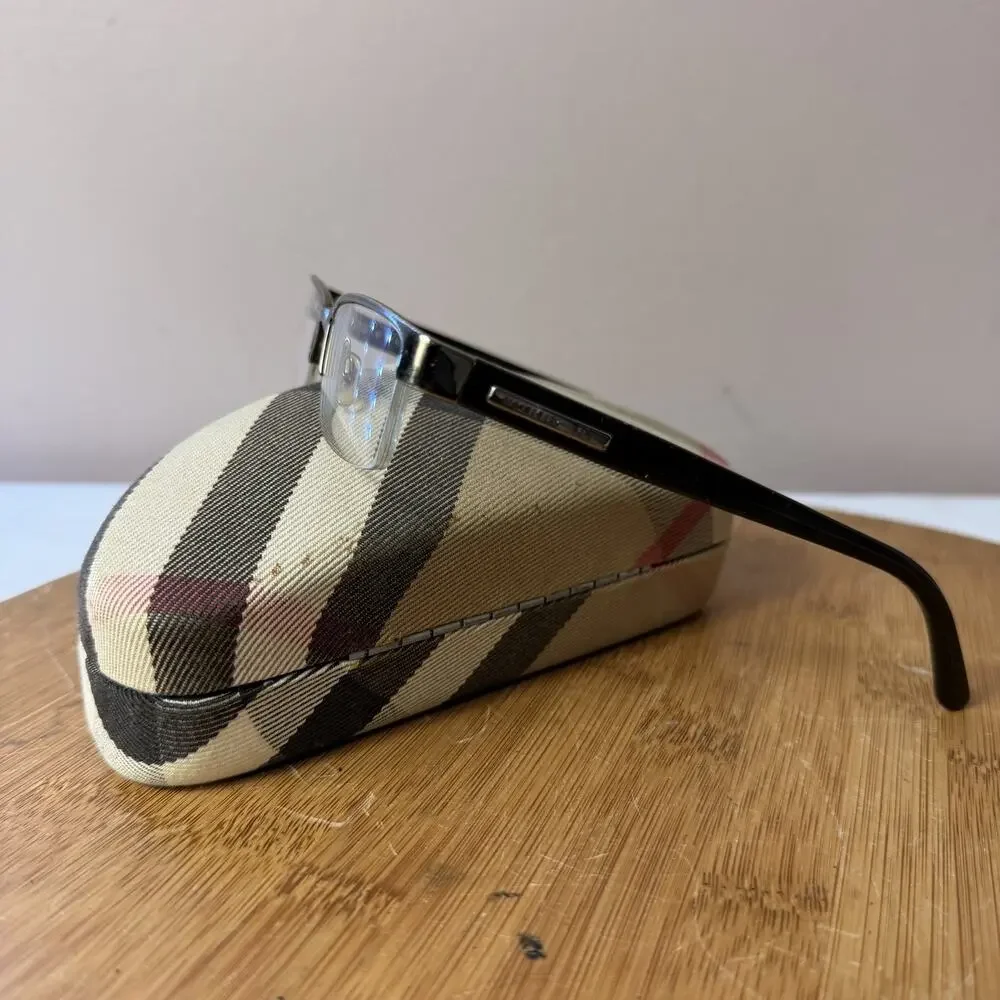 Burberry B 1156 1079 Eyeglasses Gunmetal Grey Rectangular Frames 52-17-140 Italy